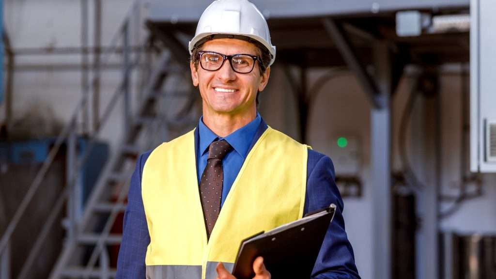 Man performing electrical inspection